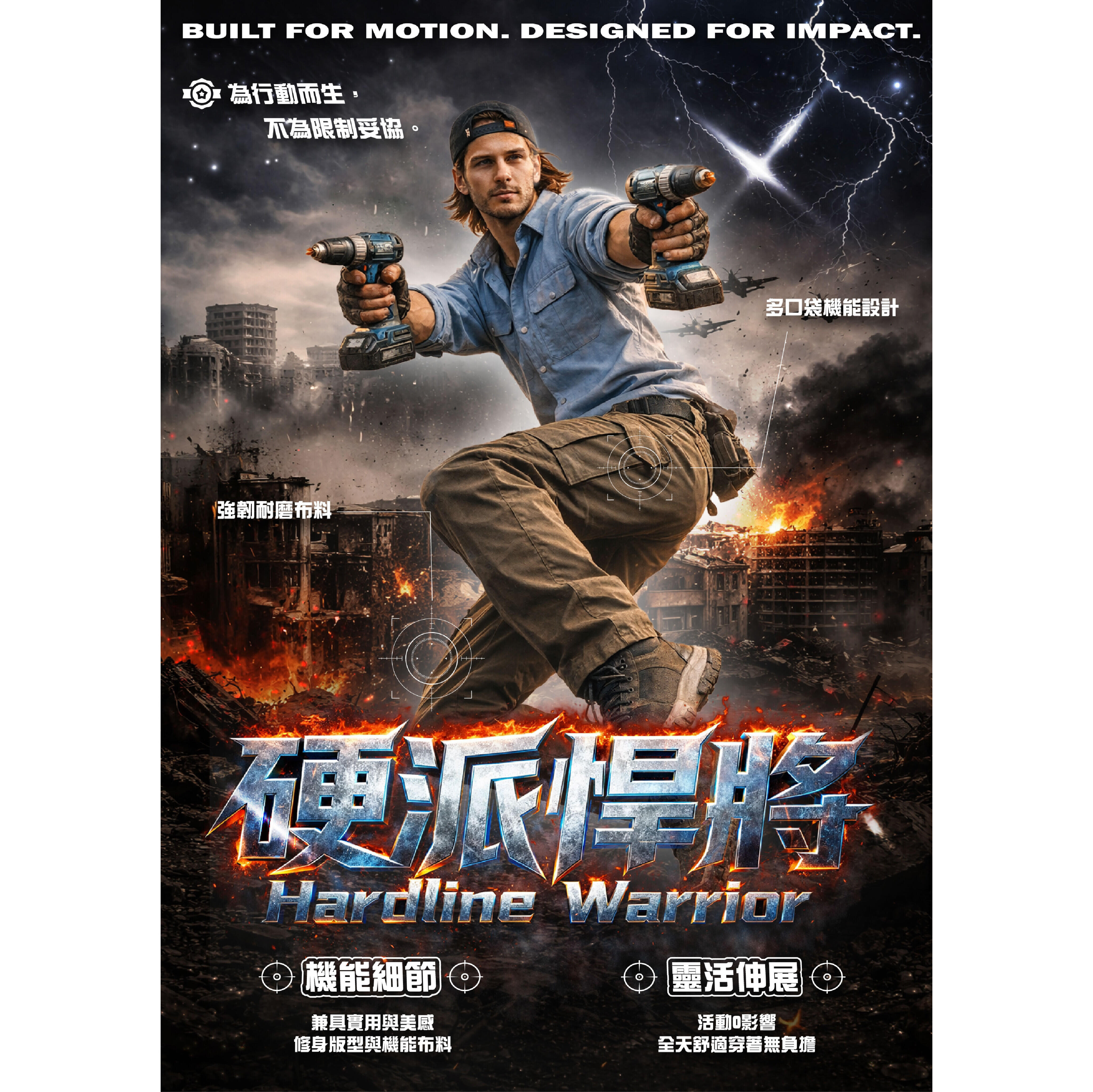 硬派悍將工作褲